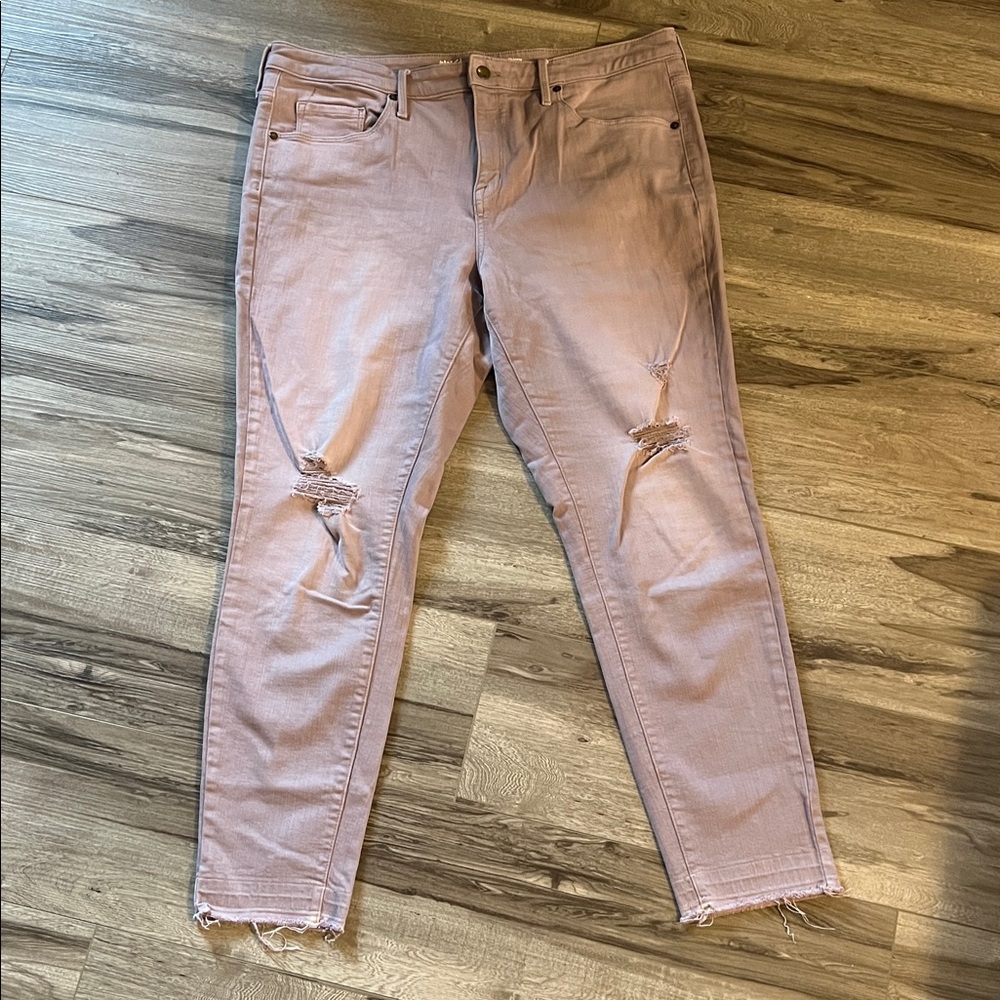 Distressed Purple Jeans